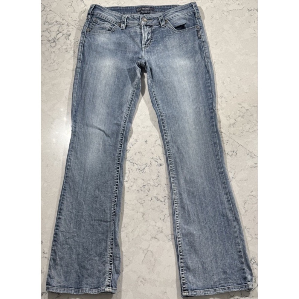 VTG Y2K Silver Jeans Co Aiko Bootcut Jeans Womens 30x33 Blue Medium Wash Stretch